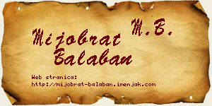 Mijobrat Balaban vizit kartica
